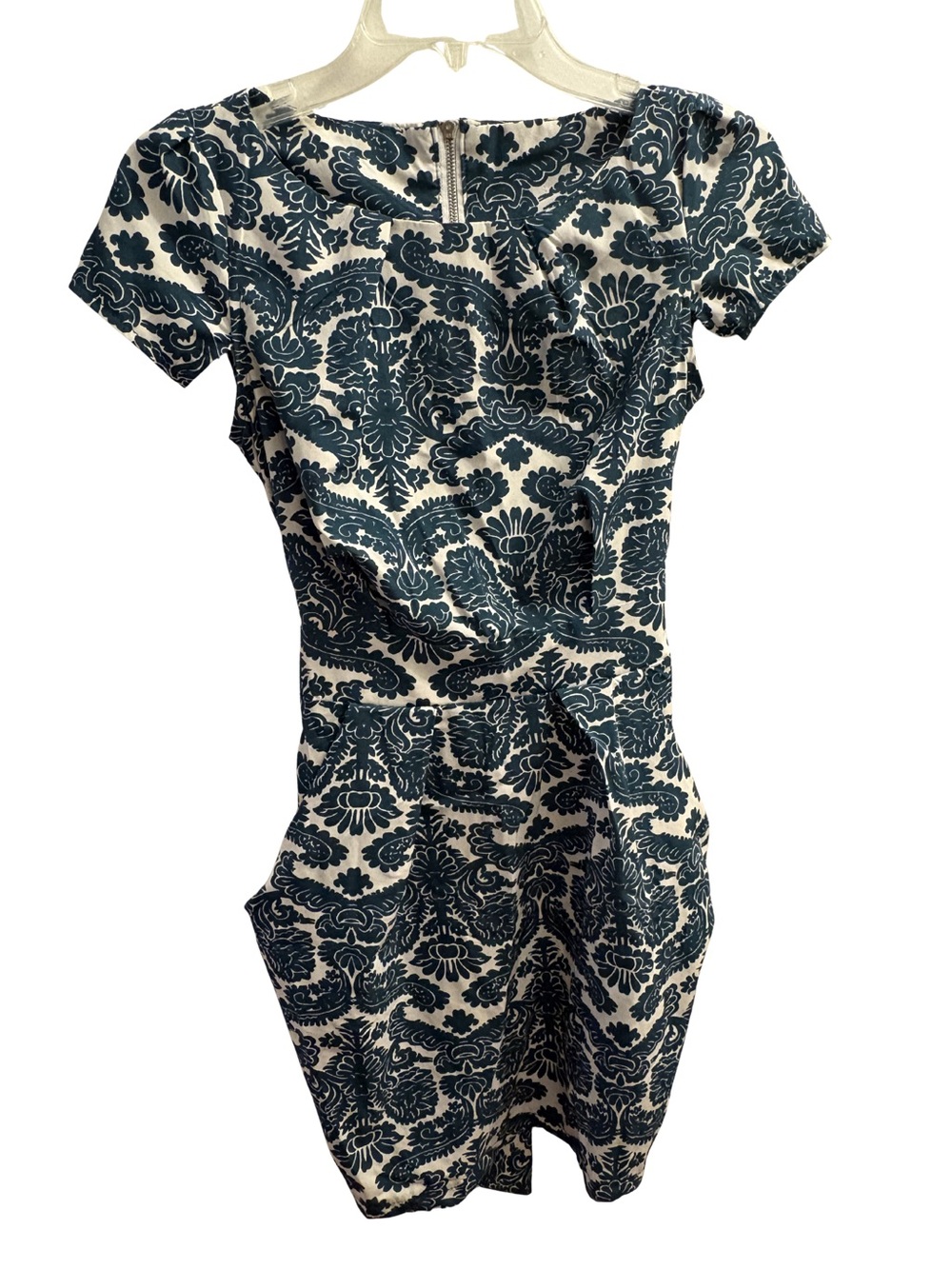 Shein/Inomi Teal Floral Print Short Sleeve Shift Dress
